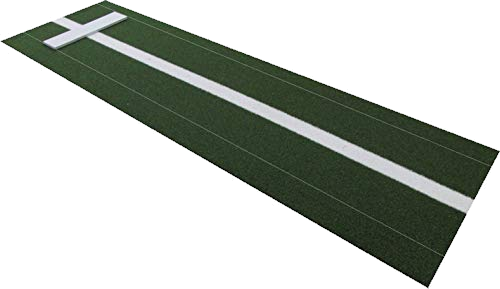 Premium 10 Feet X 3 Feet Softball Pitching Mat in Green Color Softball Pitching Aids for Indoor or Outdoor Use Antislip Rubber Bottom with Real 6 inch x 24 inch Game Pitching Rubber
